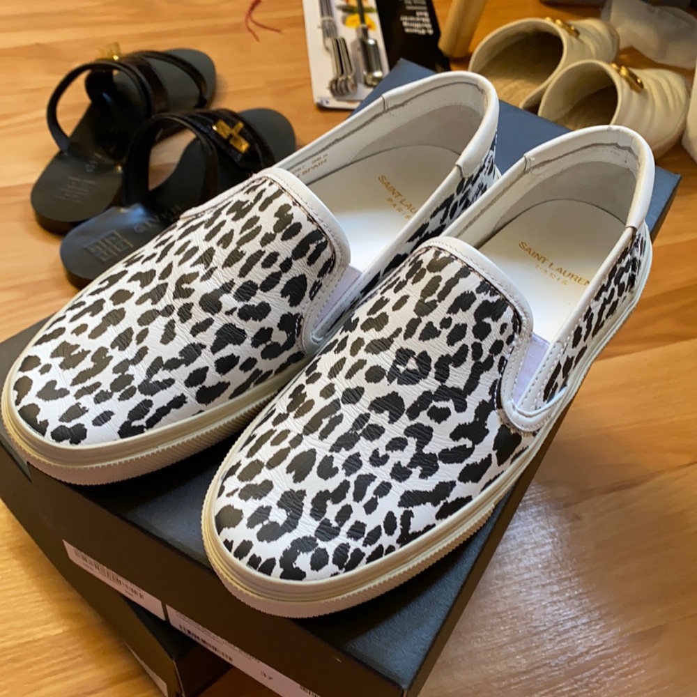 Saint laurent rubber espadrilles/slip ons